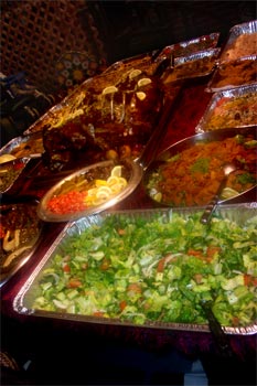 A photograph of a catered meal from the Habashi House.